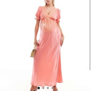 Elegant Pink Maternity Dress